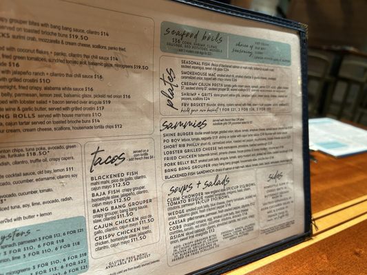 Menu photo 1 1229 Shine Myrtle Beach, SC