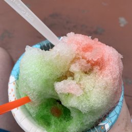 Pale, chunky lifeless ice on top.