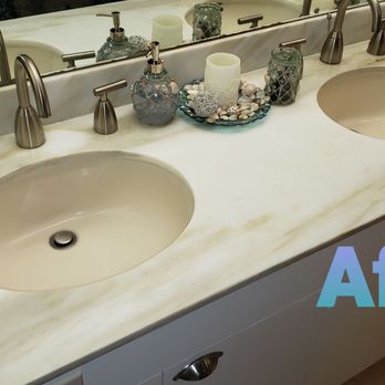 Artisan Stone Restoration - two sinks in a bathroom - Refinishing Services Near Me Artisan Stone Restoration - two sinks in a bathroom - Refinishing Services Near Me