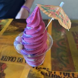 Unicorn ice cream in a cup