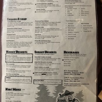 Kooky Canuck - Menu - New American Near Me - Memphis, Tennessee Kooky Canuck - Menu - New American Near Me - Memphis, Tennessee
