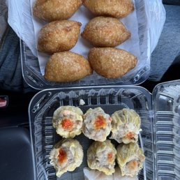 3 Pieces Shrimp Dumpling (Har Gow), 3 Pieces Shrimp & Pork Dumpling (Siu Mai), and 3 Pieces Stuffed Pork Football 3 Pieces Shrimp Dumpling (Har Gow), 3 Pieces Shrimp & Pork Dumpling (Siu Mai), and 3 Pieces Stuffed Pork Football
