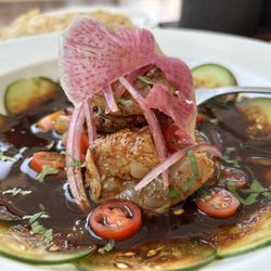 Garufa - Black aguachile raw shrimp app.