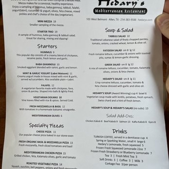 Hedary's Mediterranean Restaurant - Menu - Mediterranean Near Me - Allen, Texas Hedary's Mediterranean Restaurant - Menu - Mediterranean Near Me - Allen, Texas