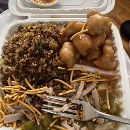 Sweet & sour pork, fried rice & the worst chow mein I ever had Sweet & sour pork, fried rice & the worst chow mein I ever had