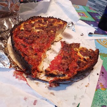 Burt's Place - Note the charred crust. - Pizza Near Me - Morton Grove, Illinois Burt's Place - Note the charred crust. - Pizza Near Me - Morton Grove, Illinois