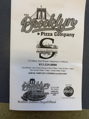 Menu photo 8 The Brooklyn Pizza Seymour, IN Menu photo 8 The Brooklyn Pizza Seymour, IN