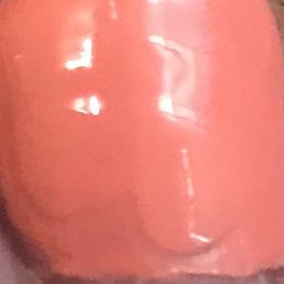 Poor paint job for pedicure. Looks like a child painted them Poor paint job for pedicure. Looks like a child painted them
