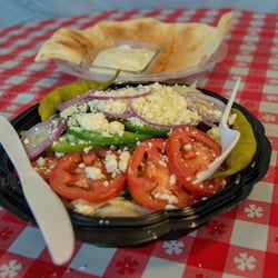Patriot Pizza & Subs - Greek Salad with syrian bread