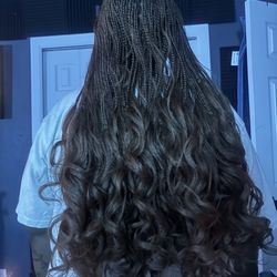 Djina's African Hair Braiding - Smediun French curl braids