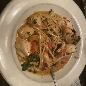386 - white fish, shrimp, spinach in a garlic sauce - Salad Near Me - Palm Coast, Florida