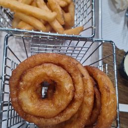 Baskets of Fries and Onion Rings