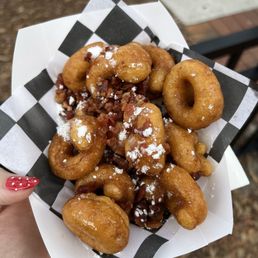Bourbon and bacon mini donuts