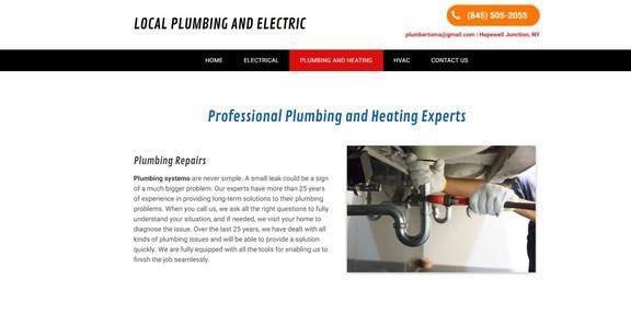 Slide of Local Plumbing and Electric