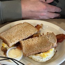 Theo's Family Restaurant - Bacon egg and cheese on wheat