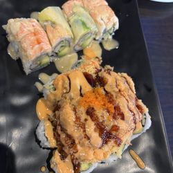Sushi Bros - White Tiger Roll and Volcano on Fire Roll