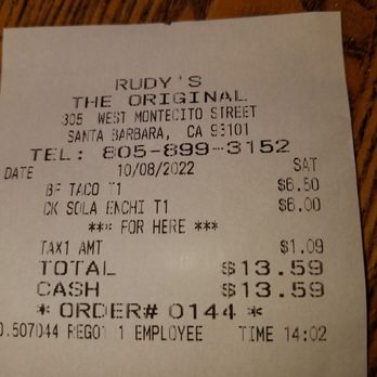 Rudy's - Mexican Near Me - Santa Barbara, California