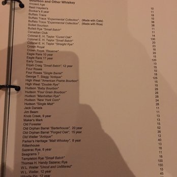 Spago - Bourbon list - Asian Fusion Near Me - Maui, Hawaii