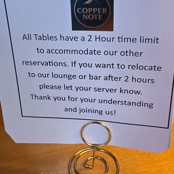 The Copper Note - Fine not to linger, but then you need to serve the food a lot more quickly! - Seafood Near Me - Prescott, Arizona The Copper Note - Fine not to linger, but then you need to serve the food a lot more quickly! - Seafood Near Me - Prescott, Arizona