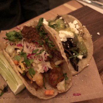 Rosie's - Mushroom taco and shrimp taco - both with good flavor - Mexican Near Me - New York, New York Rosie's - Mushroom taco and shrimp taco - both with good flavor - Mexican Near Me - New York, New York