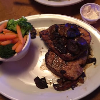 Texas Roadhouse - Pork chop doubles with nicely steamed veggies - Steakhouses Near Me - Aurora, Illinois