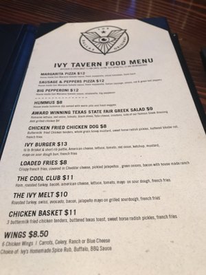 Menu photo 2 The Ivy Tavern Dallas, TX Menu photo 2 The Ivy Tavern Dallas, TX