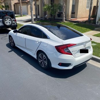 SD Power Customs - 2017 Honda Civic, Gloss Black roof wrap, w/ antenna. - Auto Customization Near Me - El Cajon, California