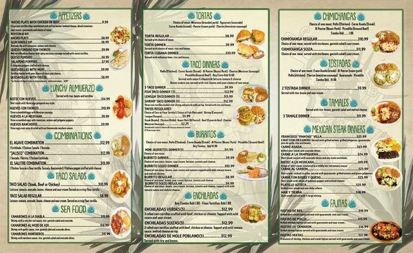 Menu photo 2 El Agave Mexican Restaurant Hoffman Estates, IL