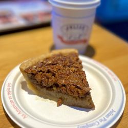 Julian Pie Company - My pecan pie slice and a poor man's mocha (half coffee, half hot cocoa)