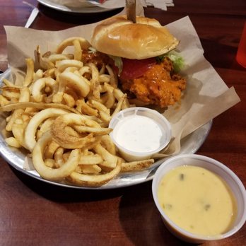 Hooters - Buffalo Chicken Sandwich with ranch and jalapeno cheese dip. - Chicken Wings Near Me - San Antonio, Texas Hooters - Buffalo Chicken Sandwich with ranch and jalapeno cheese dip. - Chicken Wings Near Me - San Antonio, Texas