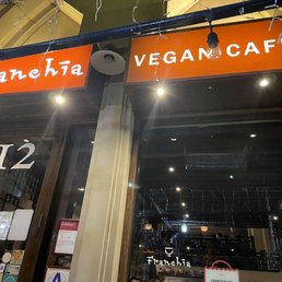 Exterior outside entrance of Franchia Vegan Cafe - New York, New York Exterior outside entrance of Franchia Vegan Cafe - New York, New York