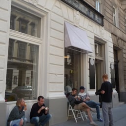 Outside Veganista Ice Cream Parlor in Neubau