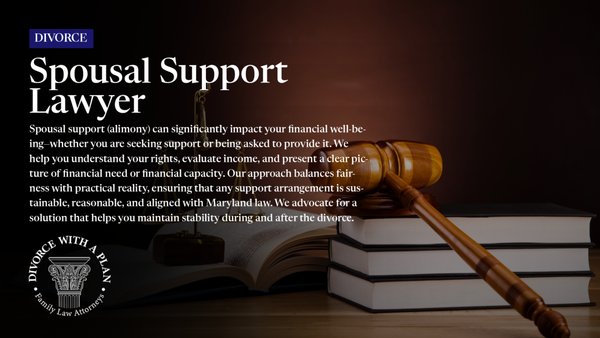 Spousal Support Lawyer - In the state of Maryland, divorce cases often involve the complex issue of spousal support. Also known as alimony payments, spousal support is a monetary payment made from one spouse to the other to address the financial disparities that can arise during and after a divorce. Spousal Support Lawyer - In the state of Maryland, divorce cases often involve the complex issue of spousal support. Also known as alimony payments, spousal support is a monetary payment made from one spouse to the other to address the financial disparities that can arise during and after a divorce.