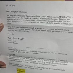 One Way Driver Academy - My daughter needs her refund.  Please contact us as soon as possible .