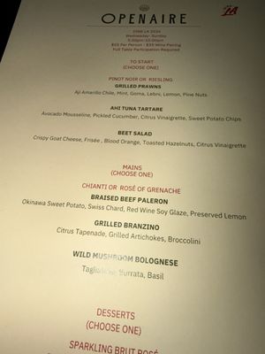 Menu photo 4 Openaire Los Angeles, CA