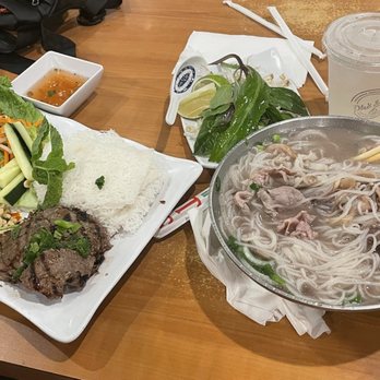 Pho So 1 - Pho and beef plate Both were great We didn't wait long to get our food - Vietnamese Near Me - Gardena, California Pho So 1 - Pho and beef plate Both were great We didn't wait long to get our food - Vietnamese Near Me - Gardena, California