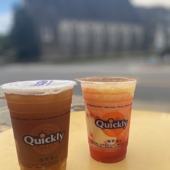 Quickly Tea House - two cups of coffee on a table - Bubble Tea Near Me - Durham, North Carolina