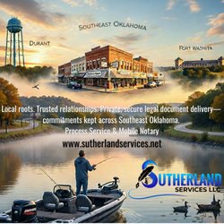 Sutherland Services - Local roots. Trusted relationships. Private, secure legal document delivery - commitments kept across Southeast Oklahoma.