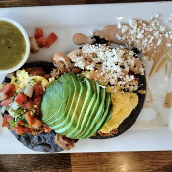 Over Easy - Chandler - JohnJay Black Bean and pork tostados. Muy Excellenté - Breakfast & Brunch Near Me - Chandler, Arizona Over Easy - Chandler - JohnJay Black Bean and pork tostados. Muy Excellenté - Breakfast & Brunch Near Me - Chandler, Arizona
