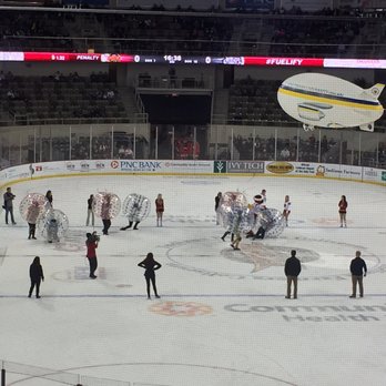 Indy Fuel - Between period entertainment: Fuel interns played hockey with a beach ball while wearing zorb bubble balls - Professional Sports Teams Near Me - Indianapolis, Indiana Indy Fuel - Between period entertainment: Fuel interns played hockey with a beach ball while wearing zorb bubble balls - Professional Sports Teams Near Me - Indianapolis, Indiana