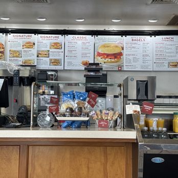 Bruegger's Bagels - Menu and counter. - Bagels Near Me - New Haven, Connecticut