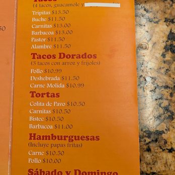 Las Gorrionas - Menu - Mexican Near Me - El Paso, Texas