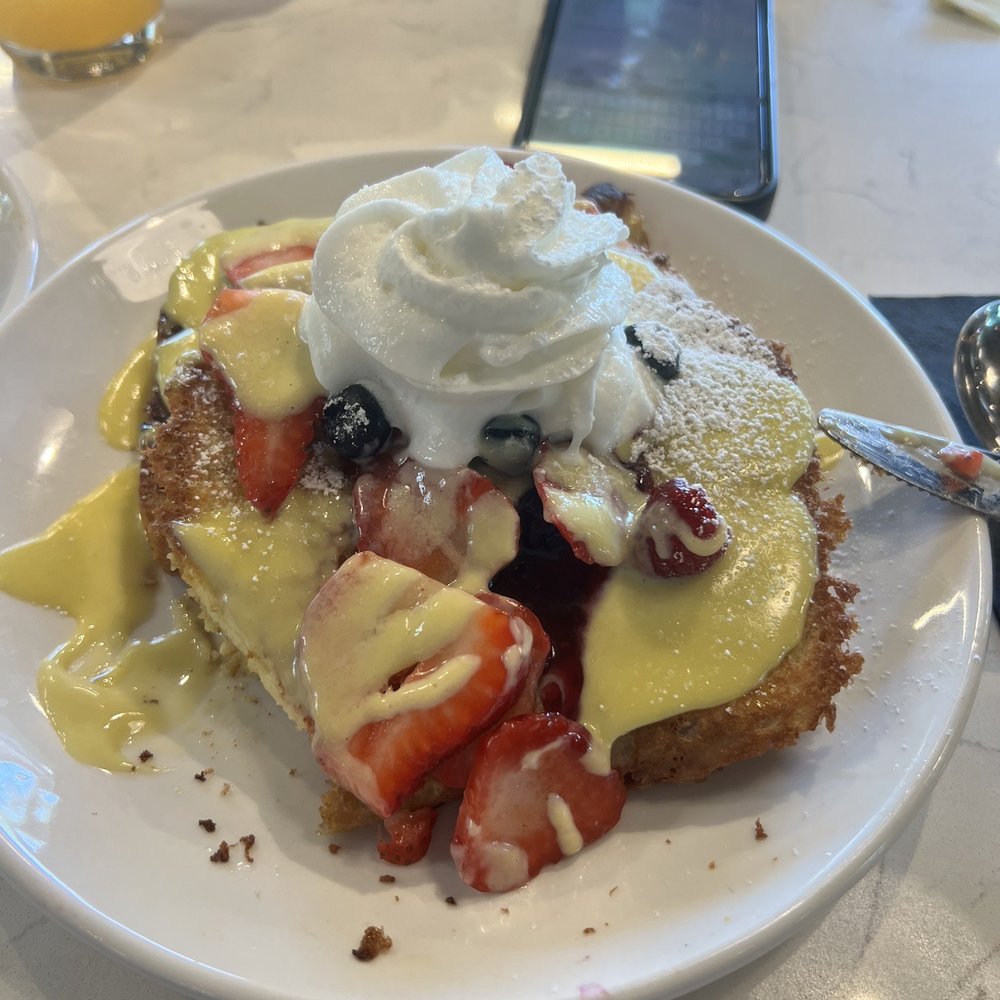 Mimosas - Crème Brûlée French Toast! This was so delicious!! The toast was crispy, fruit very fresh! - Breakfast & Brunch Near Me - Myrtle Beach, South Carolina Mimosas - Crème Brûlée French Toast! This was so delicious!! The toast was crispy, fruit very fresh! - Breakfast & Brunch Near Me - Myrtle Beach, South Carolina