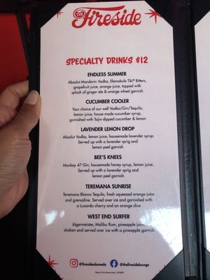 Menu photo 2 Fireside Lounge Alameda, CA Menu photo 2 Fireside Lounge Alameda, CA