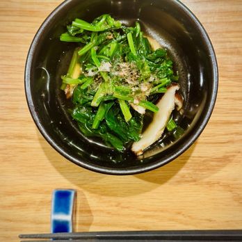 Tsukushi - Ohitashi - Spinach soaked in dashi broth - Japanese Near Me - New York, New York