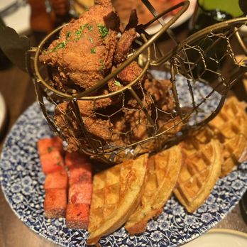 Yardbird - Fried chicken & waffles w/spicy watermelon - Southern Near Me - Las Vegas, Nevada