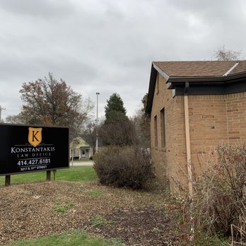 Konstantakis Law Office - Building & Konstantakis Law Office Sign - Personal Injury Law Near Me - Greenfield, Wisconsin