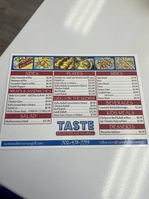 Menu photo 2 Taste Mediterranean Grill Las Vegas, NV