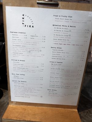 Menu photo 1 Fika Fika Coffee Pasadena, CA Menu photo 1 Fika Fika Coffee Pasadena, CA