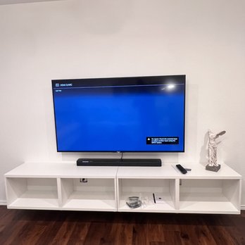 Expert Home Pro - TV Mounting and Floating TV Console designed, assembled, installed and Mounted on wall by experts at Expert Home Pro llc. - Handyman Near Me Expert Home Pro - TV Mounting and Floating TV Console designed, assembled, installed and Mounted on wall by experts at Expert Home Pro llc. - Handyman Near Me